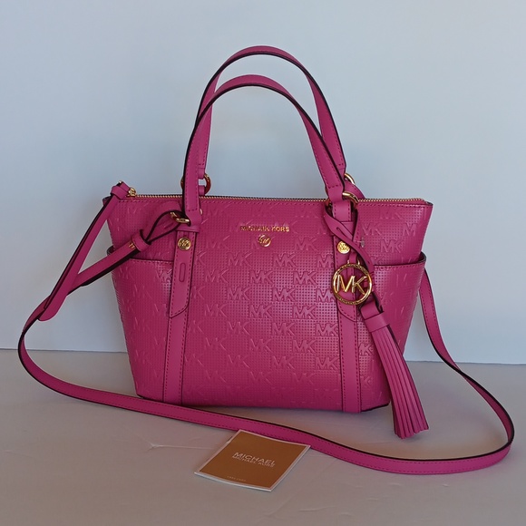 ***SOLD*** Michael kors sullivan small convertible tote cerise pink - Picture 2 of 16